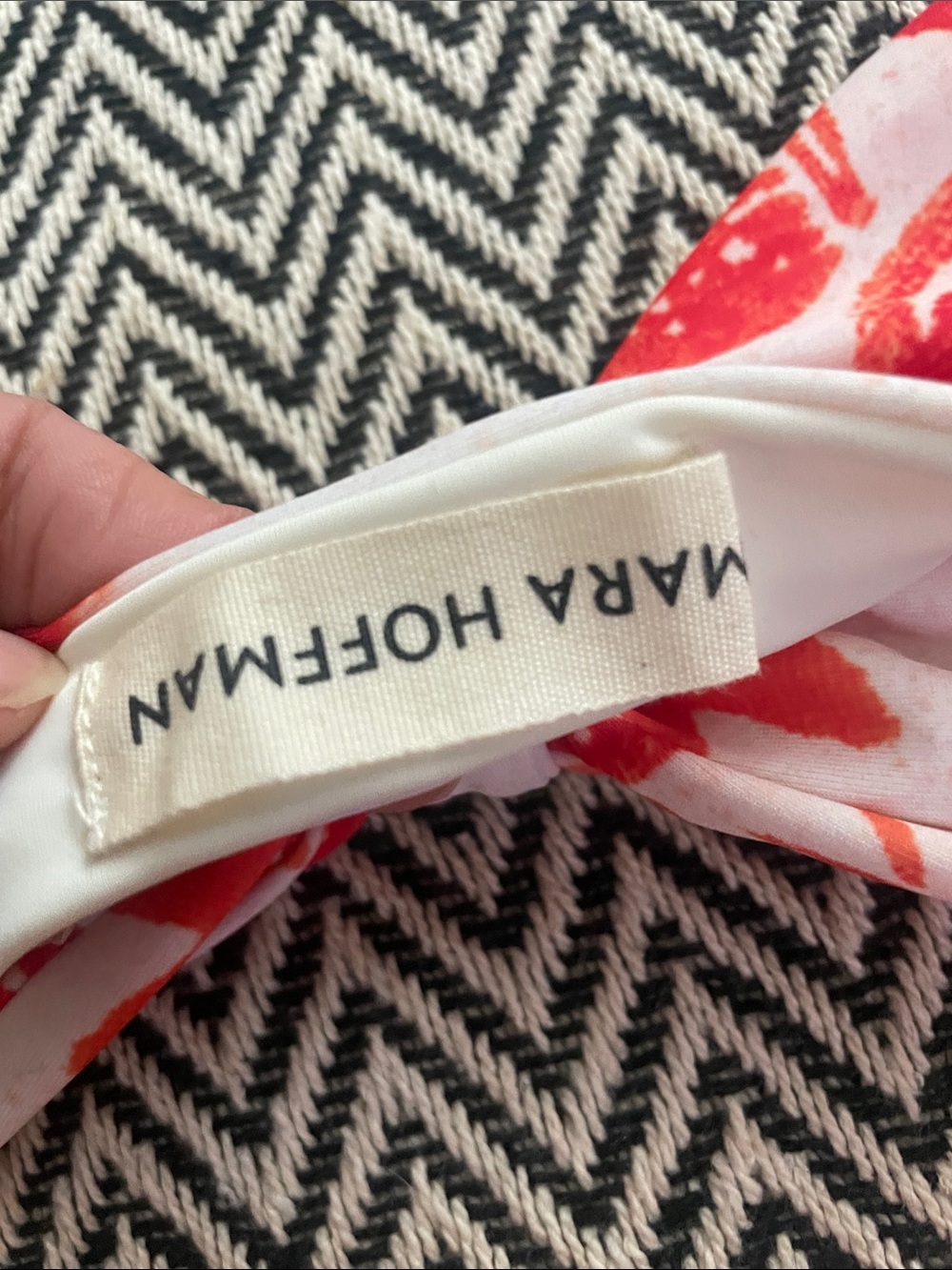Mara Hoffman Coral Floral Bikini Set in White and Coral - Picture 5 of 7